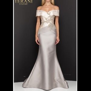 Terani Couture Embellished Off-Shoulder Gown